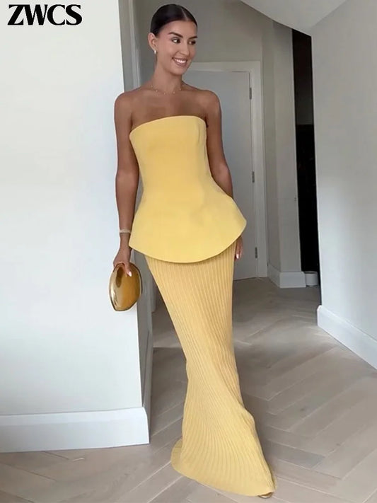 Strapless Elegant Backless Set