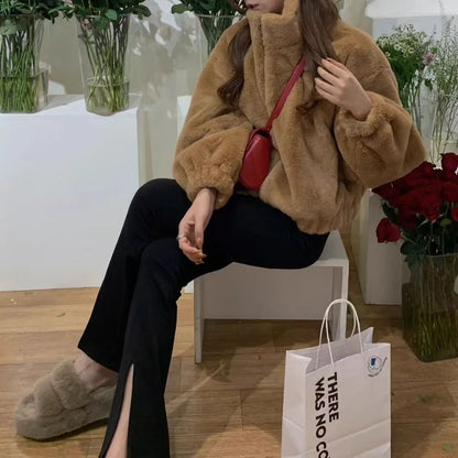Korean Style Lamb Fur Jacket