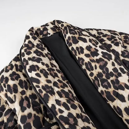 Y2K TRAF Leopard Print Coat
