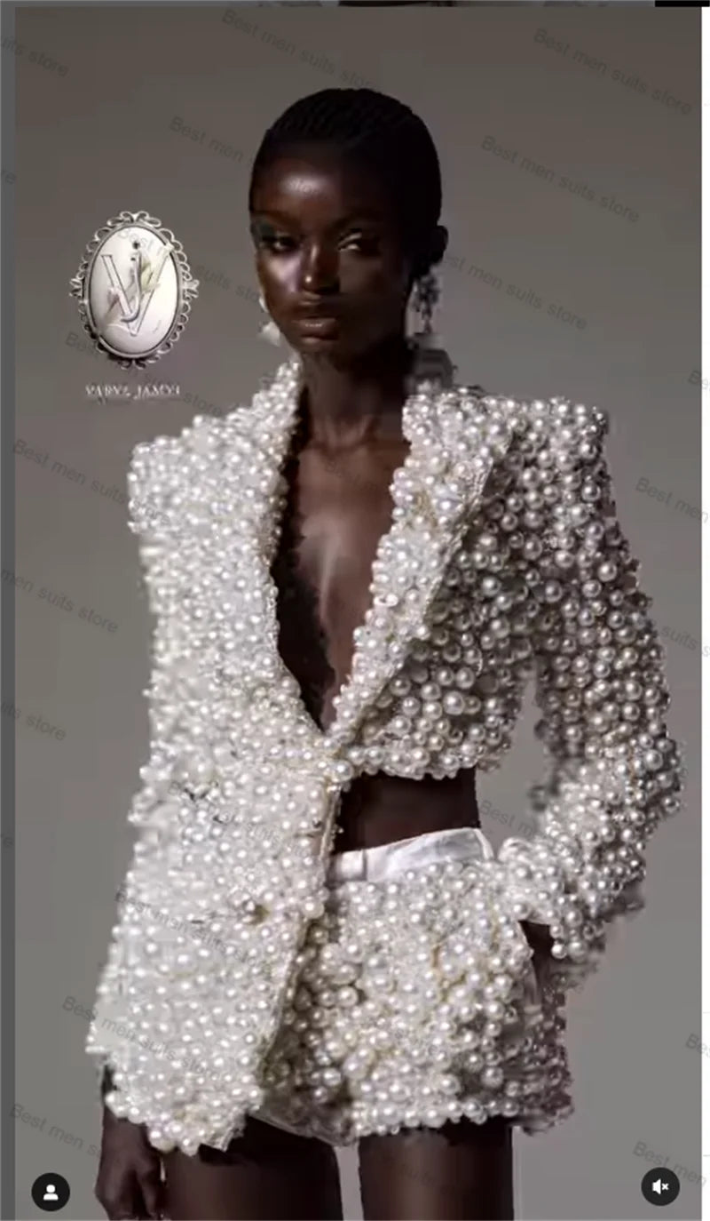 Luxury Full Pearls Formal Outfit