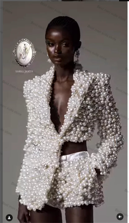 Luxury Full Pearls Formal Outfit