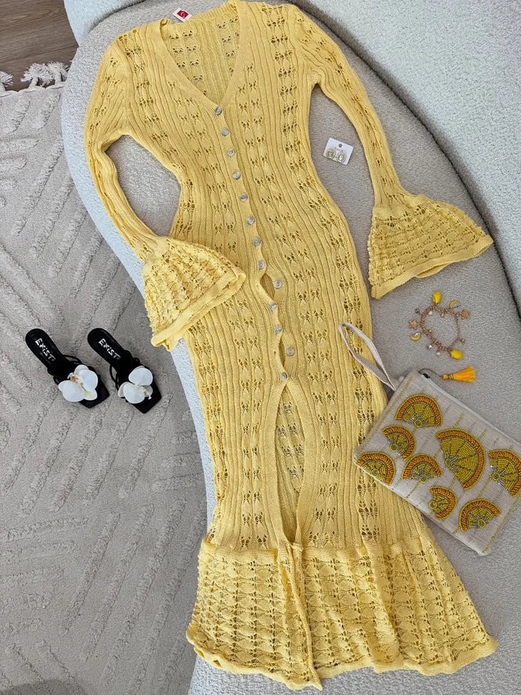 Ruffled Vacation Long Dress