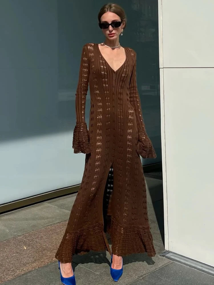 Ruffled Vacation Long Dress