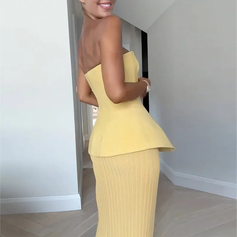 Strapless Elegant Backless Set