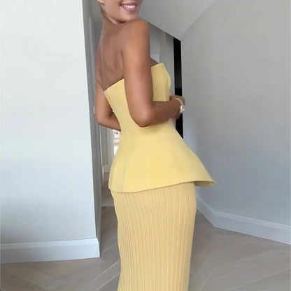 Strapless Elegant Backless Set