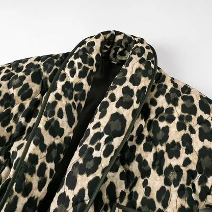 Y2K TRAF Leopard Print Coat