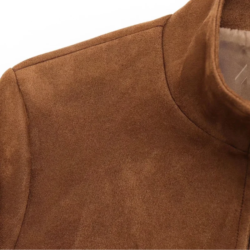 Street Suede Leather Bomber Jacket