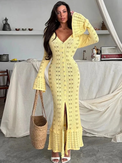 Ruffled Vacation Long Dress