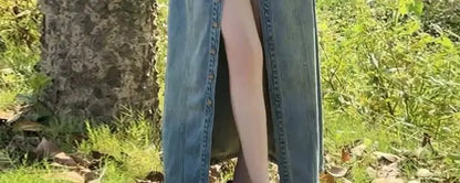 Retro Denim Long Coat