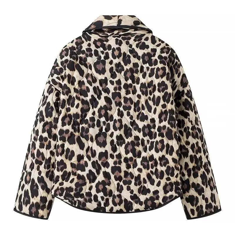 Y2K TRAF Leopard Print Coat