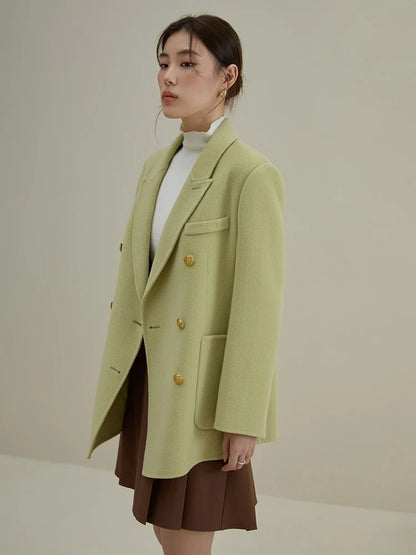 DUSHU Vintage Style Woolen Coat