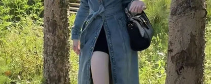Retro Denim Long Coat