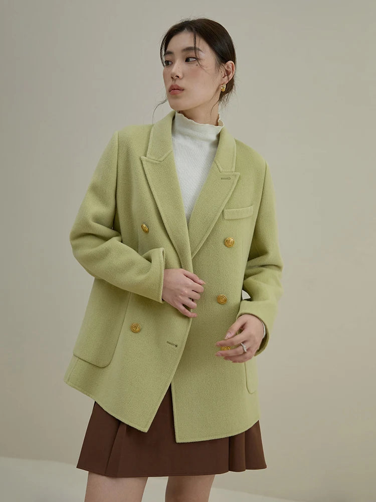 DUSHU Vintage Style Woolen Coat