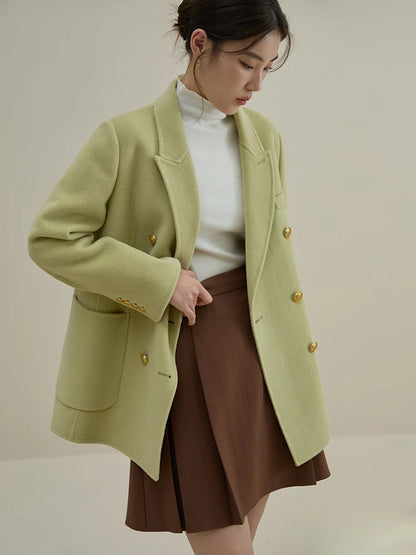 DUSHU Vintage Style Woolen Coat