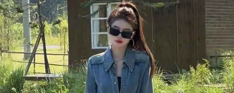 Retro Denim Long Coat