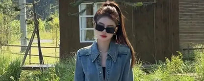 Retro Denim Long Coat