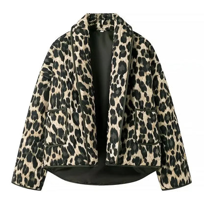 Y2K TRAF Leopard Print Coat