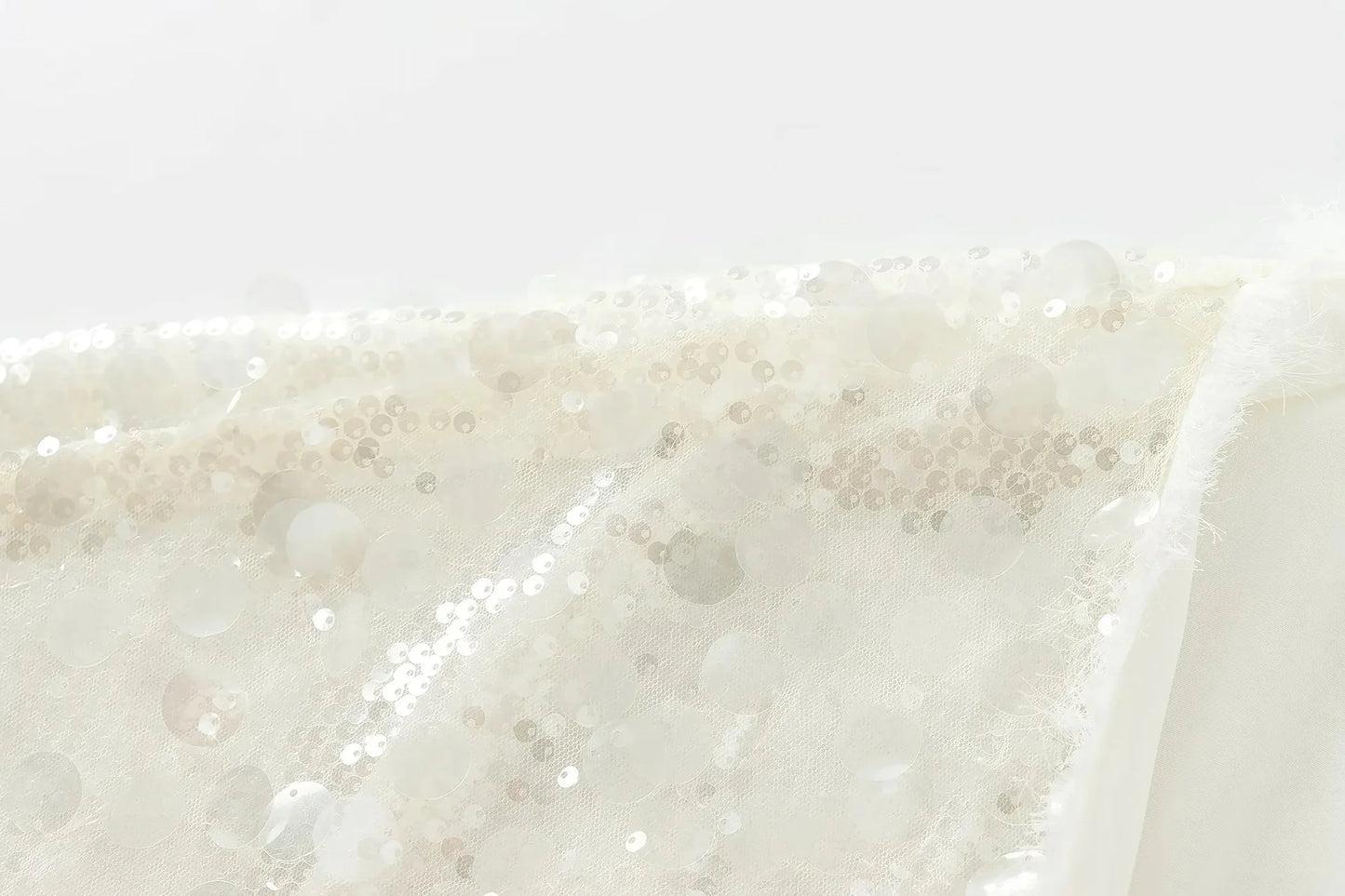 Elegant White Sequins Cardigan Coat