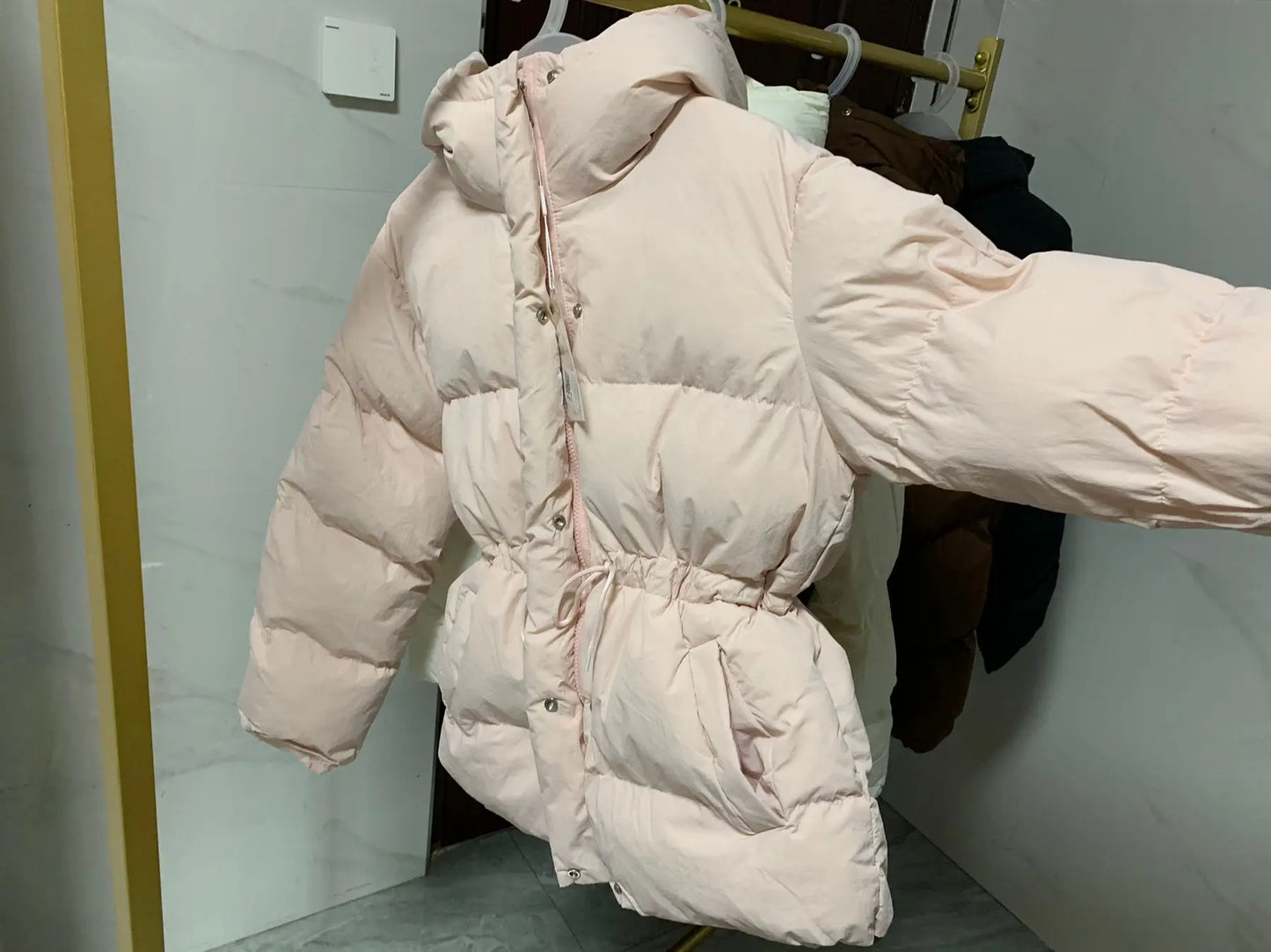 Winter Drawstring Puffer Jacket