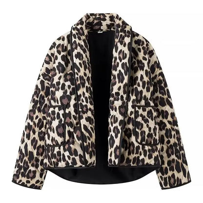 Y2K TRAF Leopard Print Coat