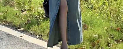 Retro Denim Long Coat