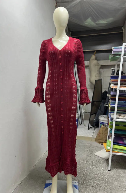 Ruffled Vacation Long Dress