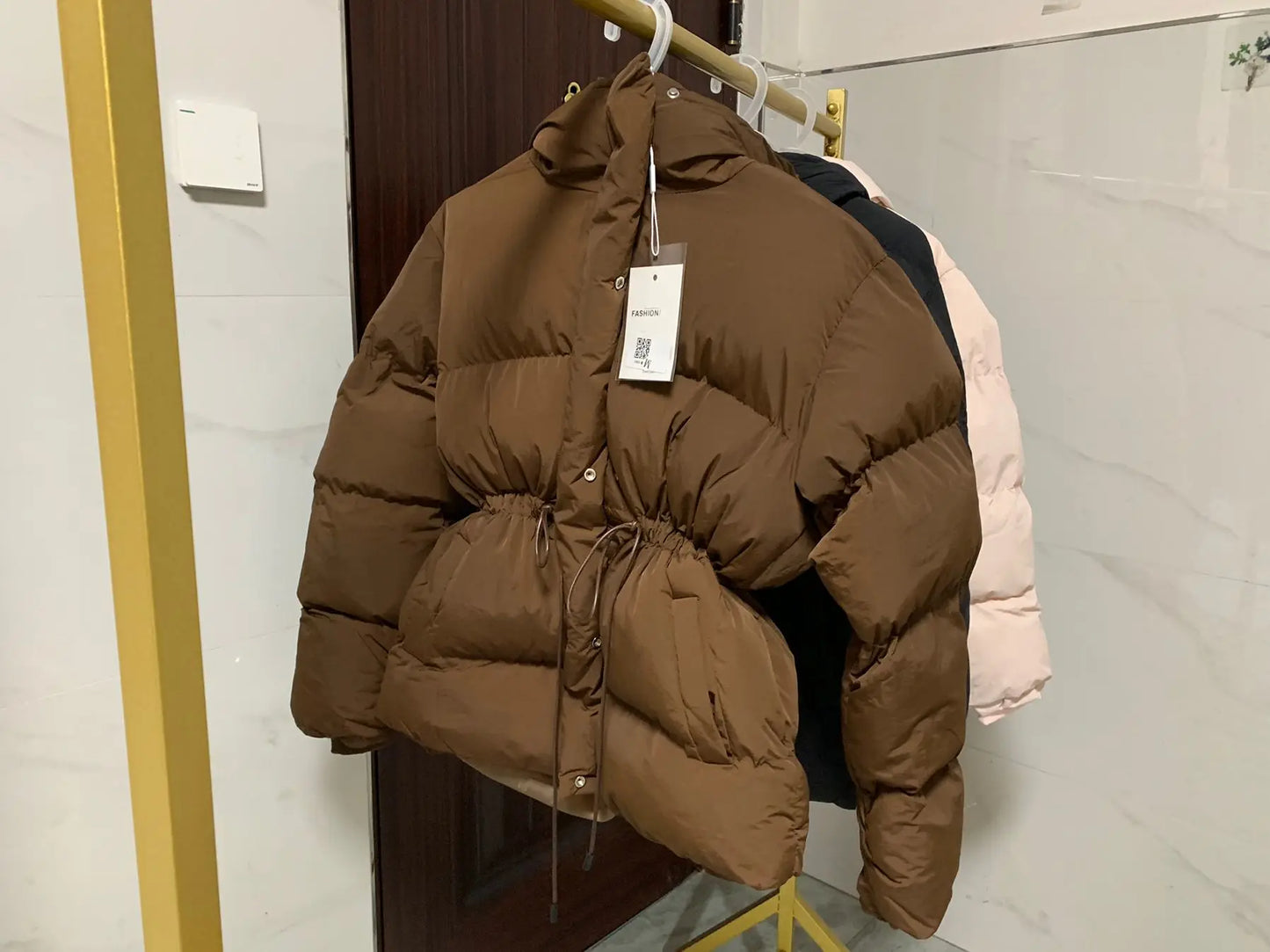Winter Drawstring Puffer Jacket