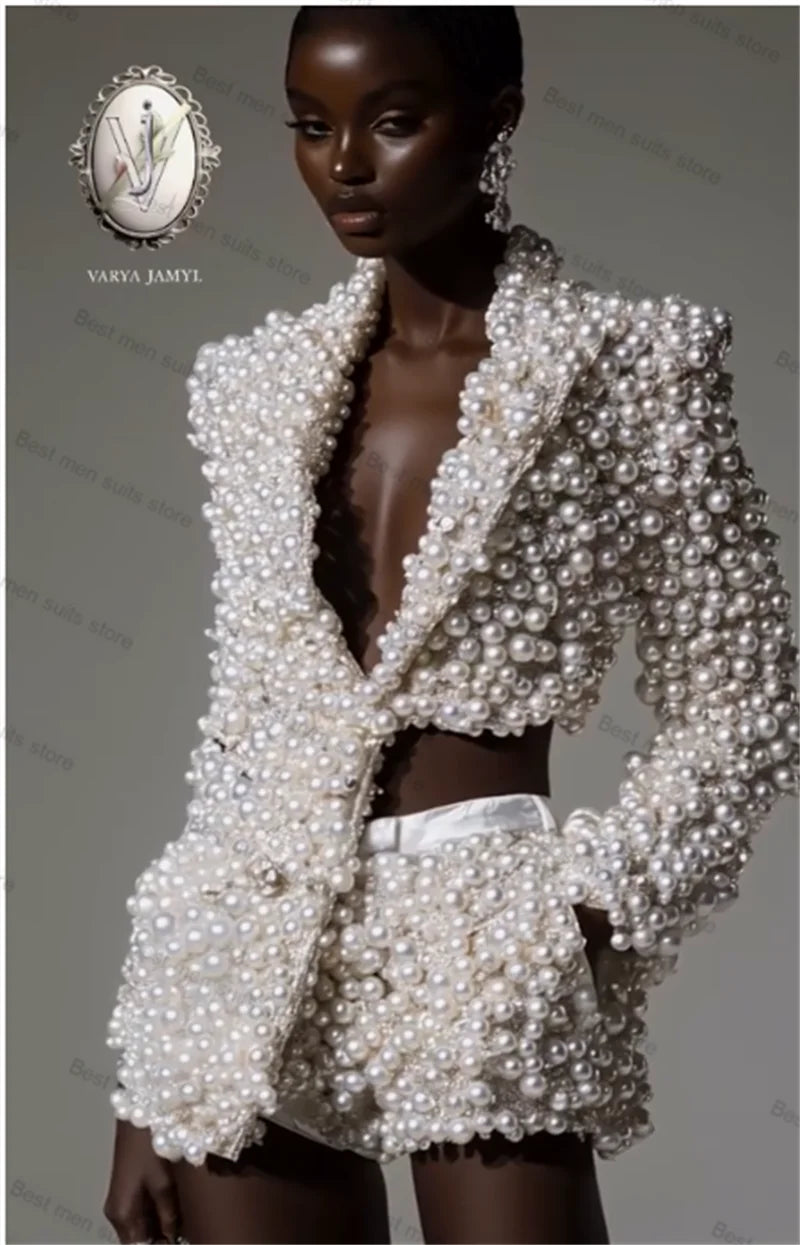 Luxury Full Pearls Formal Outfit