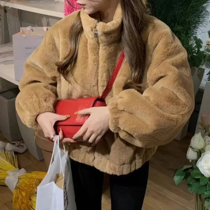 Korean Style Lamb Fur Jacket