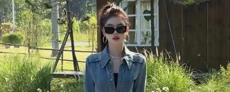 Retro Denim Long Coat