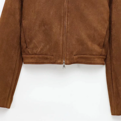 Street Suede Leather Bomber Jacket