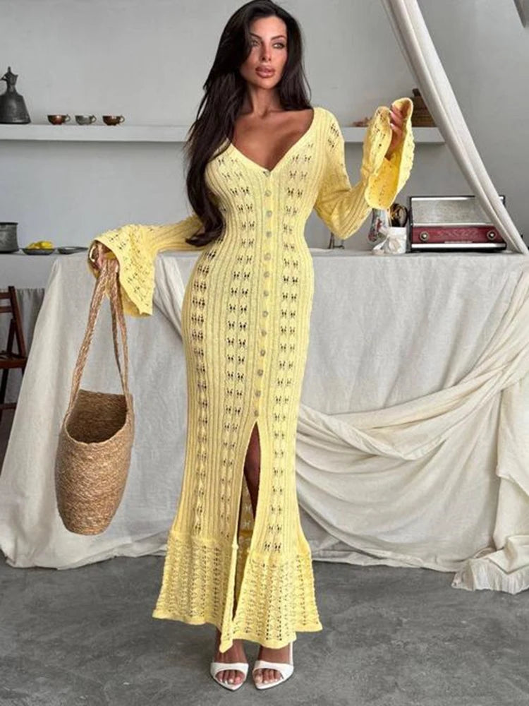 Ruffled Vacation Long Dress