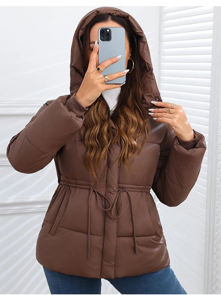 Winter Drawstring Puffer Jacket