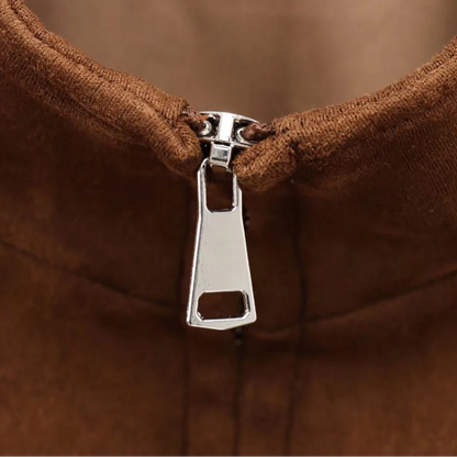 Street Suede Leather Bomber Jacket