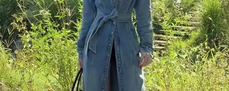 Retro Denim Long Coat