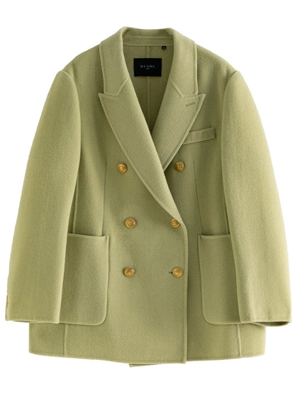 DUSHU Vintage Style Woolen Coat