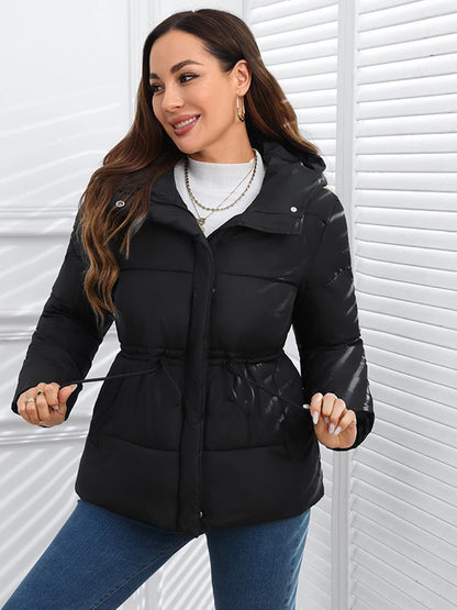 Winter Drawstring Puffer Jacket