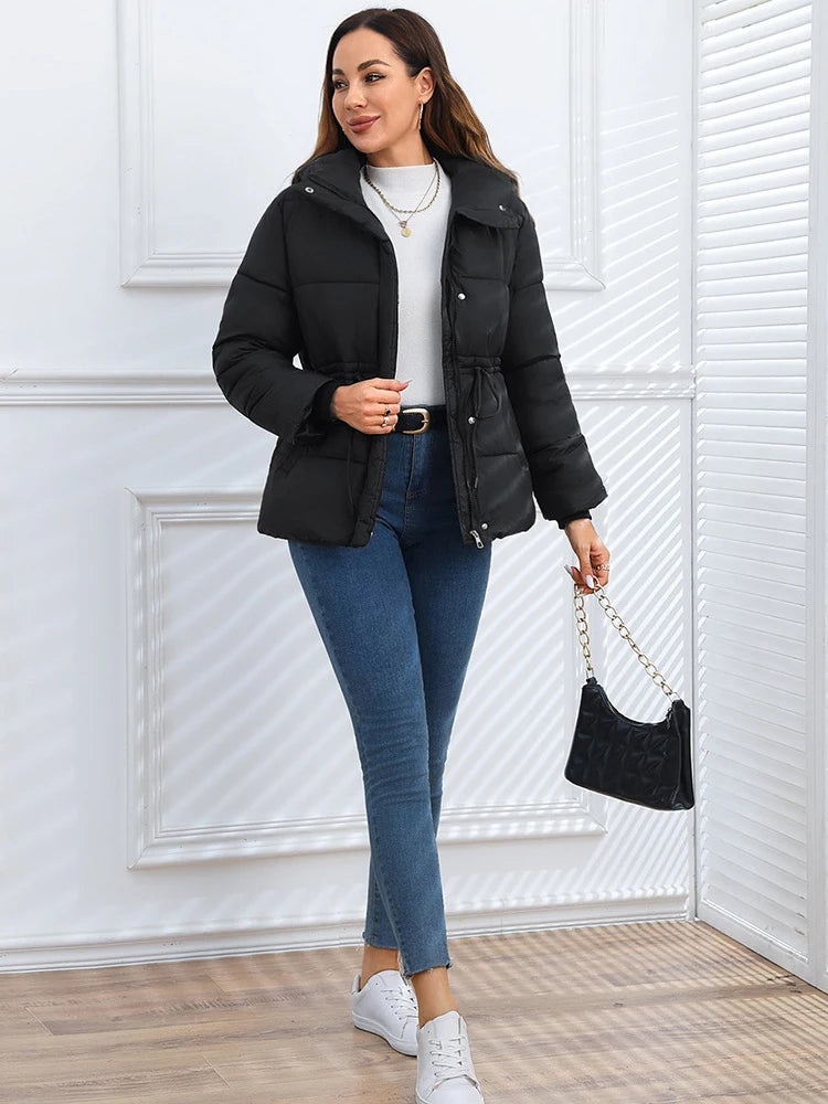 Winter Drawstring Puffer Jacket