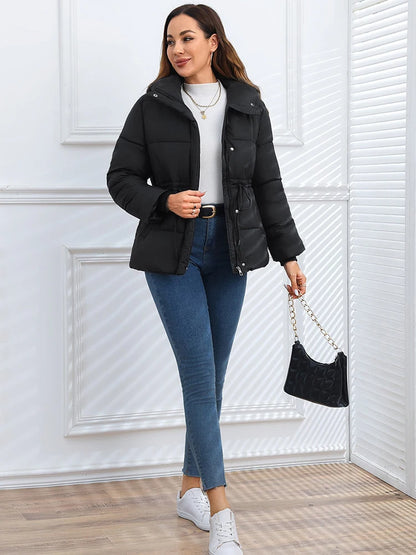 Winter Drawstring Puffer Jacket