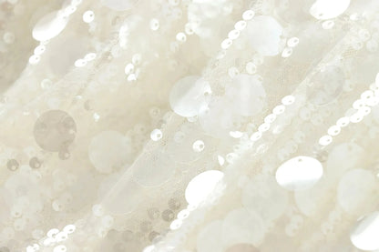 Elegant White Sequins Cardigan Coat