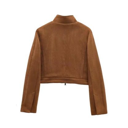 Street Suede Leather Bomber Jacket