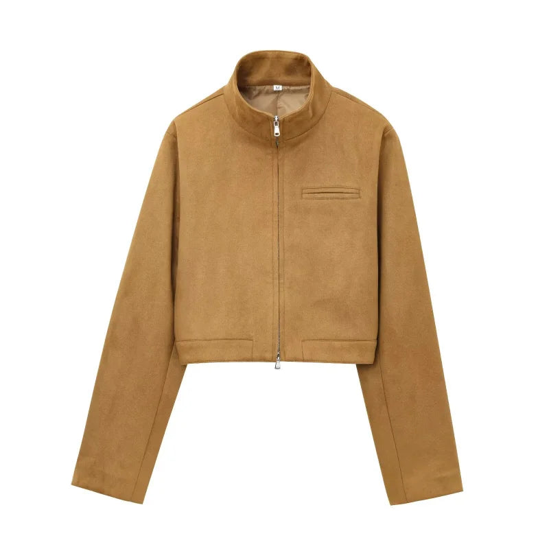 Street Suede Leather Bomber Jacket