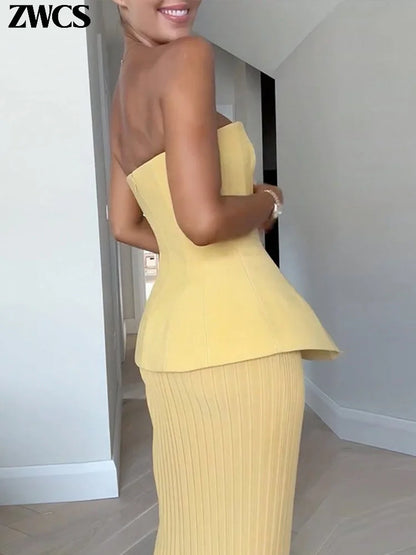 Strapless Elegant Backless Set