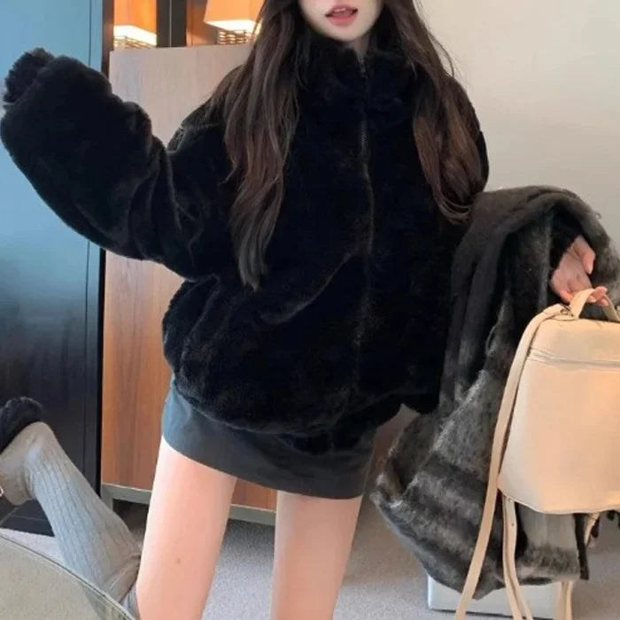 Korean Style Lamb Fur Jacket