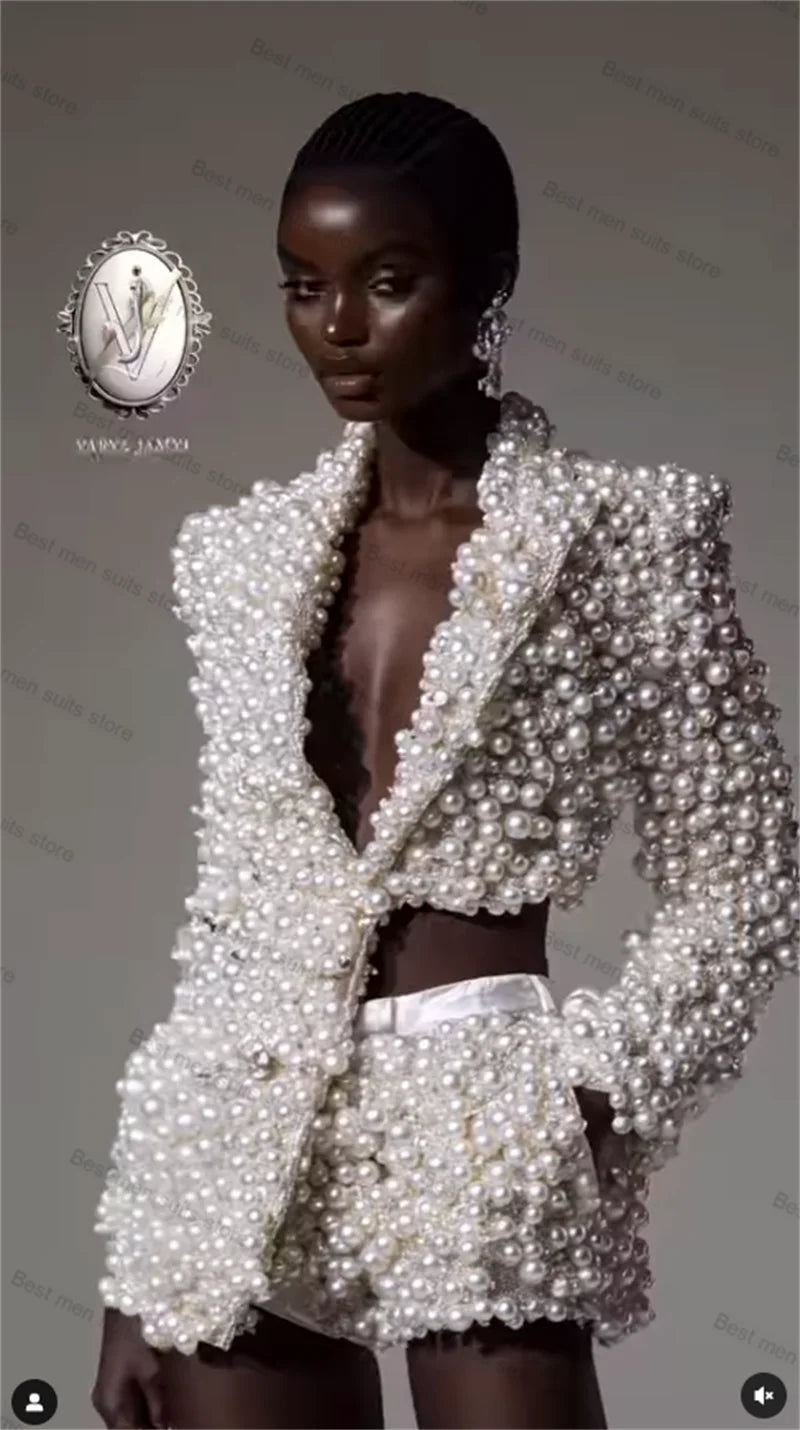 Luxury Full Pearls Formal Outfit