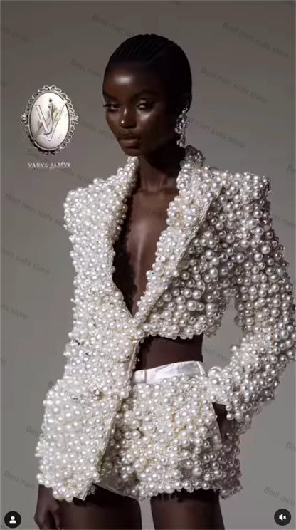 Luxury Full Pearls Formal Outfit