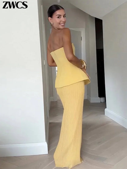 Strapless Elegant Backless Set