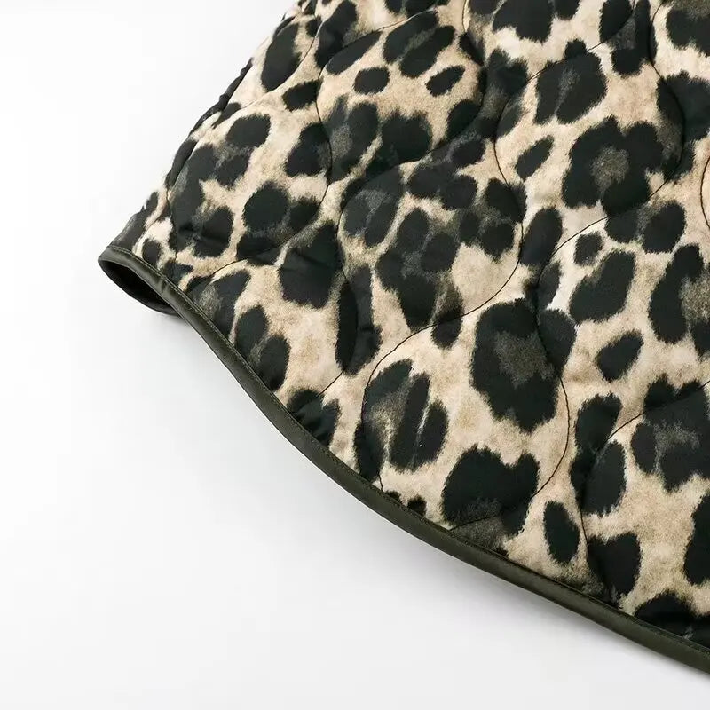 Y2K TRAF Leopard Print Coat