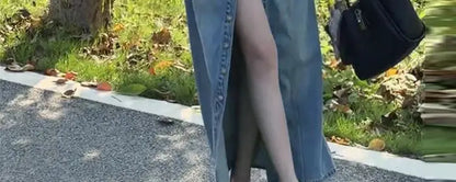 Retro Denim Long Coat