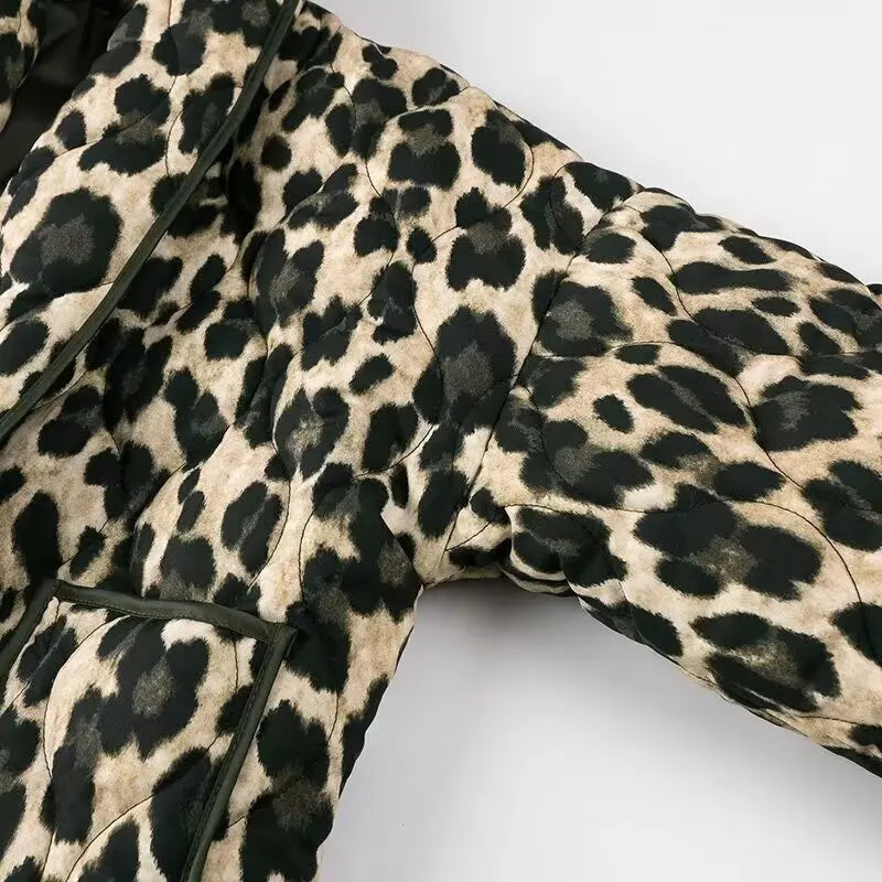 Y2K TRAF Leopard Print Coat